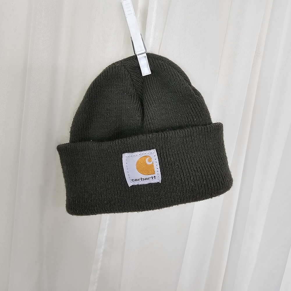 Little Boys Carhartt Olive Knit Beanie